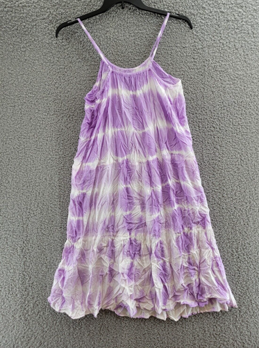 Raviya Tie-Dyed Tiered Swim Cover-Up Dress Women's L Lavender Pullover Style - Bild 9 von 15