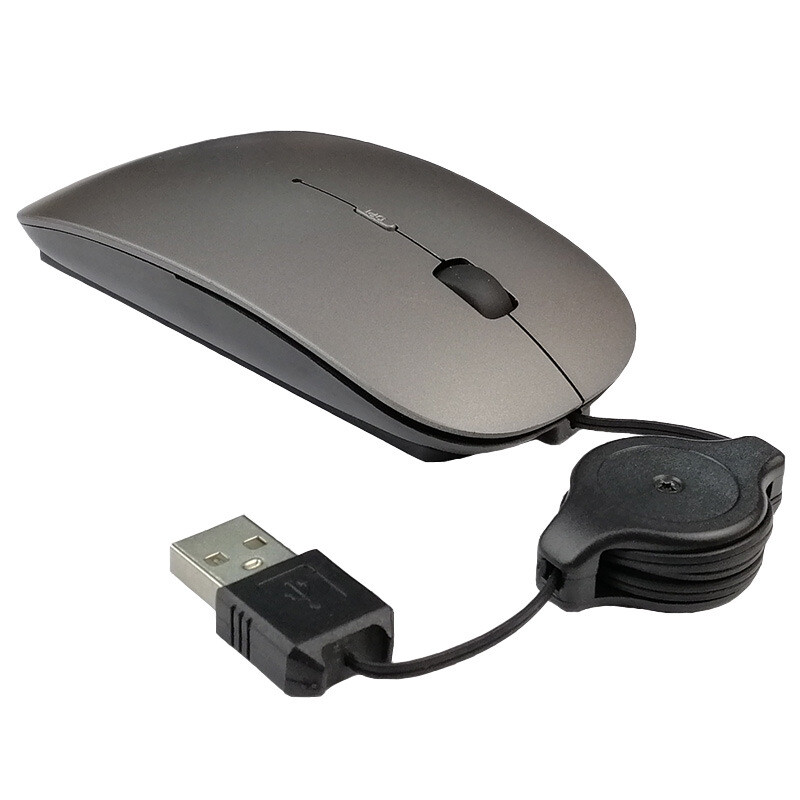 Notebook computer telescopic wired mouse mute USB optical mouse office games New-image