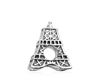 Charmes De Memoire Platinum Overlay Silver 'Floating' Eiffel Tower Charm 4.1 g