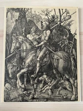 Old Albrecht Dürer picture copperplate woodcut knight death devil art print