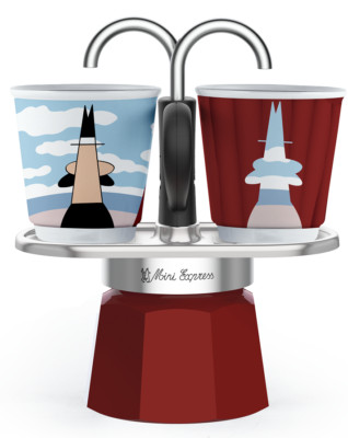 Bialetti Mini Express Magritte inkl. zwei Becher