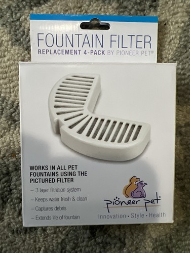 Pioneer Pet Water Fountain Filter Replacement #3014 Dog/Cat 4 Pack