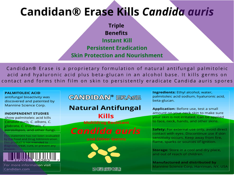 Candidan® Erase Kills Candida auris Natural Antifungal 16 OZ Spray