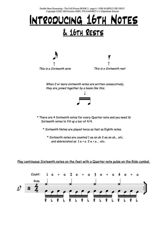 Double Bass Drumming - BOOK 2 - by Bill Kezelos - Image 2 of 4
