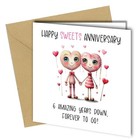 #1731 Happy Sweets anniversary 6 year Card Funny Greeting Card  wife husband