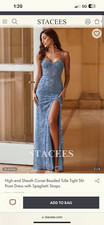 blue sparkle prom dress, good quality, size small/medium, length 5’0-5’3