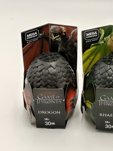 Game of Thrones Mega Construx Dragon Eggs Drogon Rhaegal Viserion Rare Set of 3 - Picture 4 of 4