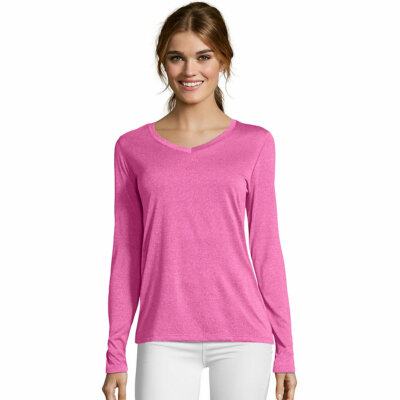 Hanes Sport Cool DRI Women's Performance Long-Sleeve V-Neck T