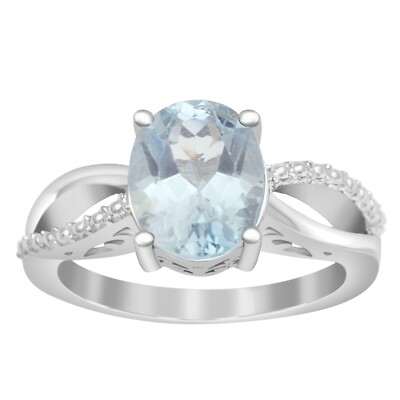 Solitaire Oval Blue Topaz 925 Sterling Silver Split Shank Christmas ...