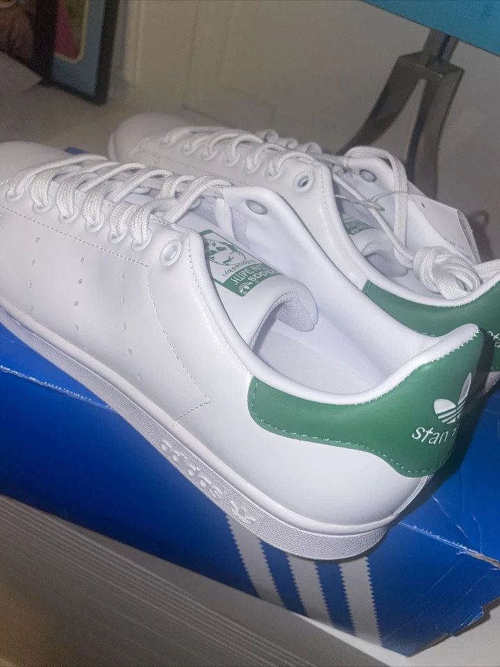 Adidas Original Stan Smith  Blanc-Vert Cuir - Photo 1/4
