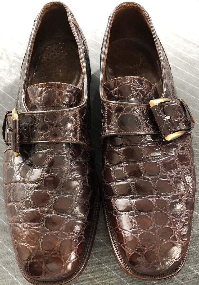Florsheim Imperial Monk Strap Brown Full Alligator Leather  display picture 1