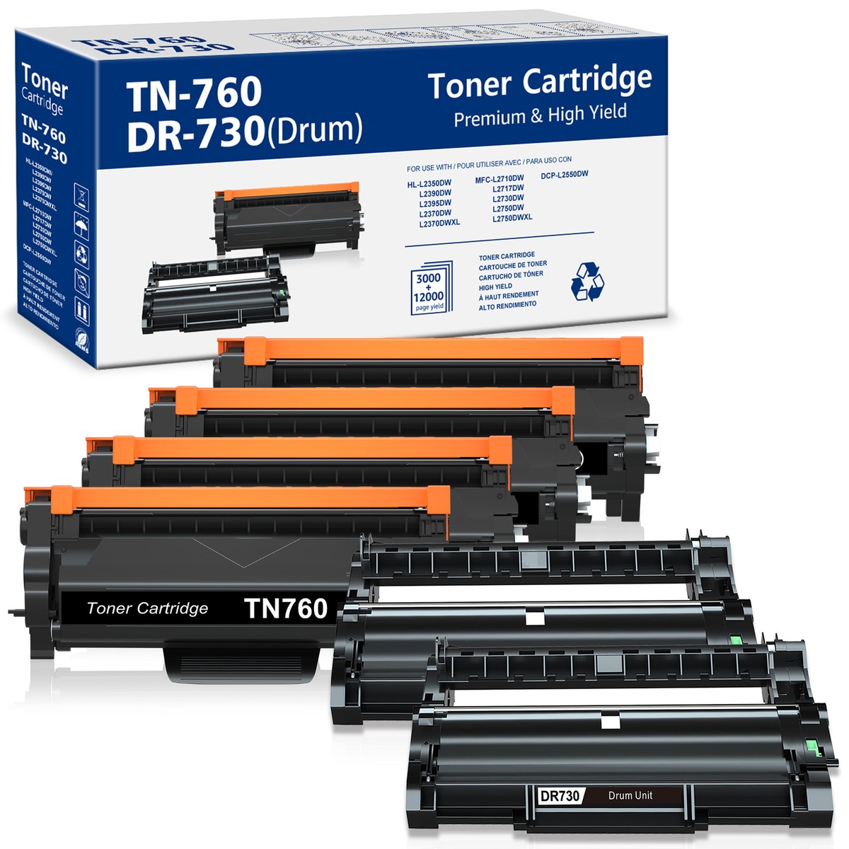 Brother Tn760 E-Z Ink Compatible Drum Unit Replacement For Brother Dr730 Dr 730 Compatible With Hl-l2350dw Hl-l2395dw Hl-l2390dw Hl-l2370dw Hl-l2370dwxl Brother Drum Dr730 - Foto 9