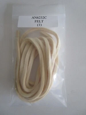 AERONAUTICAL STANDARDS AN6232C Felt Strip 3/16 x 1/8 x 64" approx. length Preformed