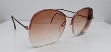 Vintage Logo Paris Pink Oval Butterfly Half-Rim Sunglasses France FRAMES ONLY