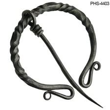 Scottish Grand Pennanular Brooch - Medieval Style Hand Forged Iron Elegant Twist