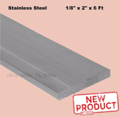 1/8'' x 2 in x 6 Feet Stainless Steel Flat Stock Rectangular Bar 304 Mill Finish