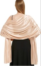 Stola Foulard Coprispalle Seta E Viscosa Oro Elegante Damigella Cerimonia Lucida