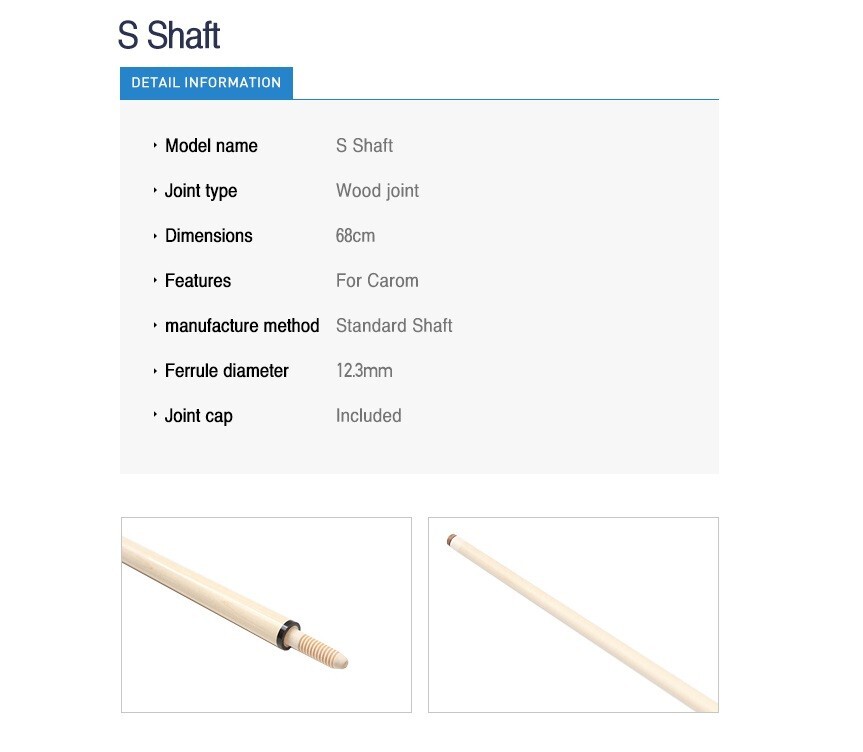 HanBat S Shafts Billiards Cue Carom pools 12.3mm Player Wood Joint