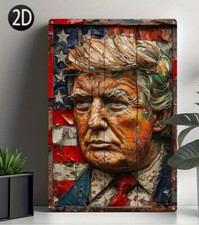 DONALD TRUMP US FLAG MAGA 8x12 FLAT 2D Aluminum Metal Sign Multidimensional Look