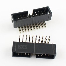 50Pcs 2.54mm 2x10 Pin 20 Pin Right Angle Male Shrouded IDC Box Header Connector