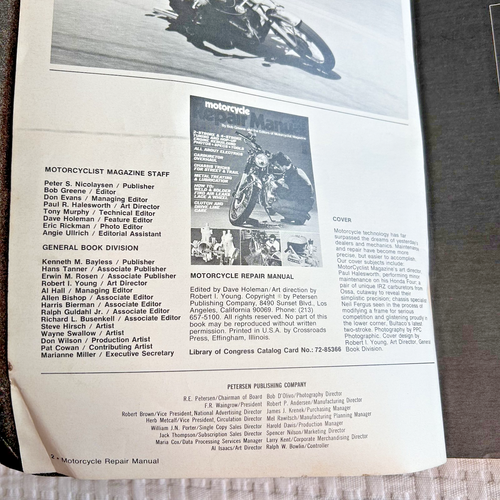 1972 Motorcycle Repair Manual Bob Greene & the Editors of Motorcyclist Magazine - Picture 10 of 17