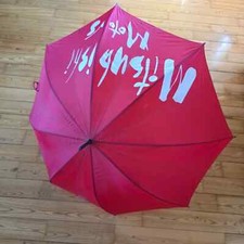 Red Mitsubishi Motors Vintage Umbrella Collectors Item FREE SHIPPING