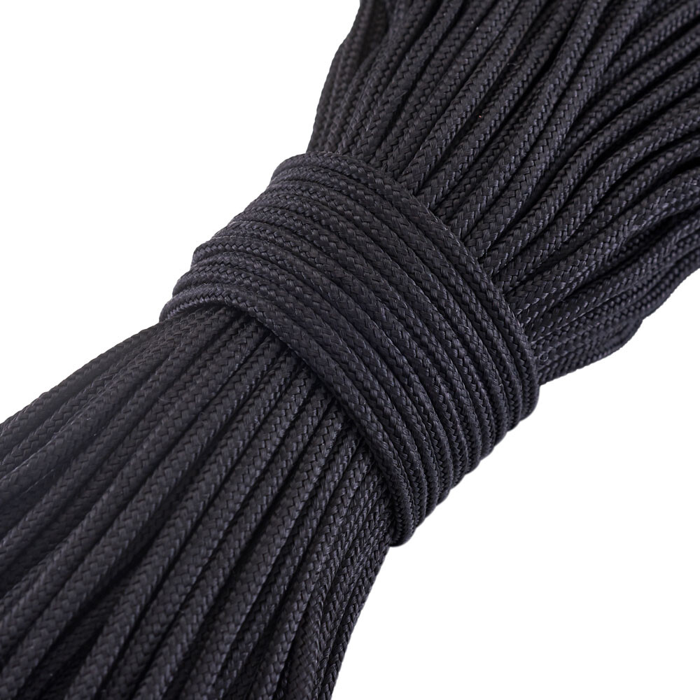 Cuerdas de escalada en roca paracord de poliéster y polipropileno negras de 100 m 2 mm