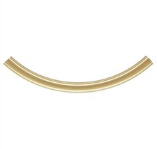 14K Gold Filled 3x38mm Curved Tube Spacer Bead 1pc for DIY Jewelry Making