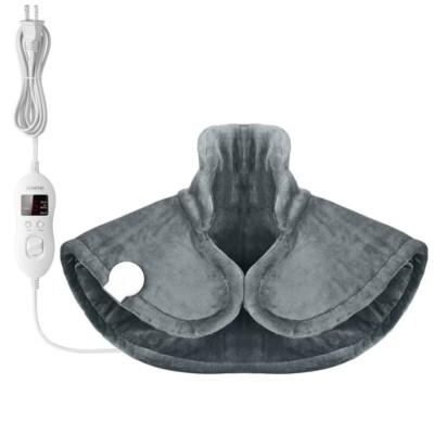 #ad Renpho Heating Pad for Neck and Shoulders 24quot;x19quot; Electric In Gray New In Box $48.00