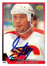 Sandy McCarthy autographed Hockey Card (Calgary Flames, SC) 1994 Upper Deck #493