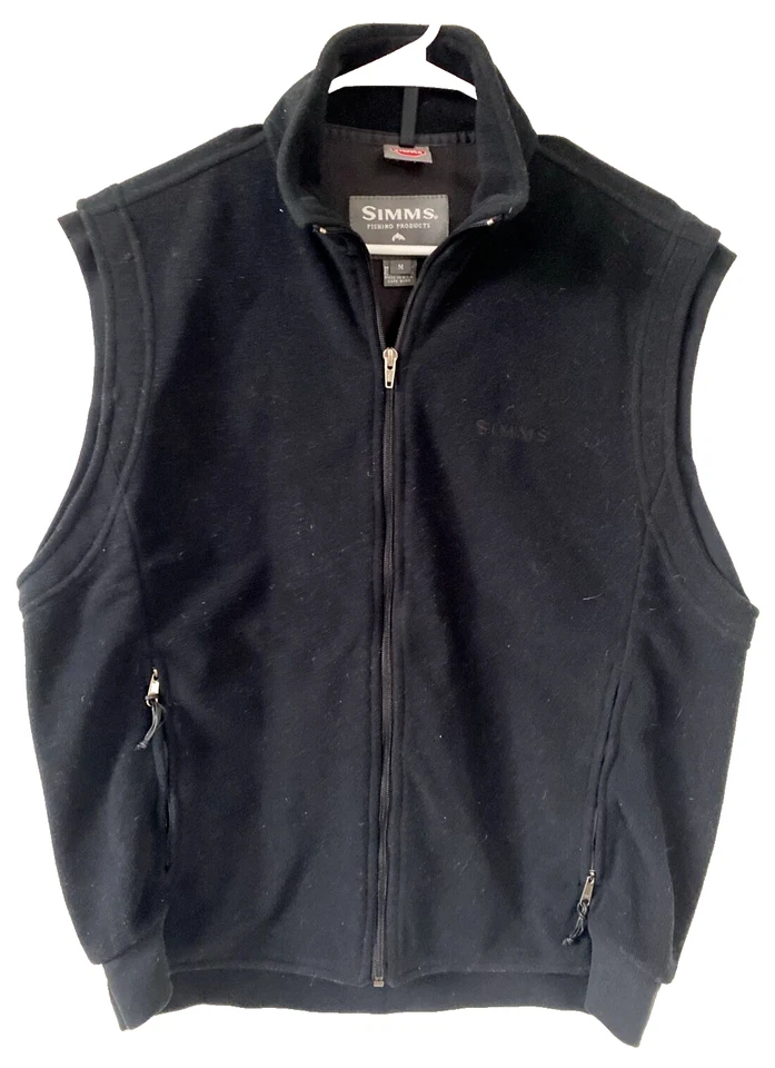 SIMMS Gore Windstopper Fleece Vest Black Sz M Fishing Made USA - Image 4 of 4