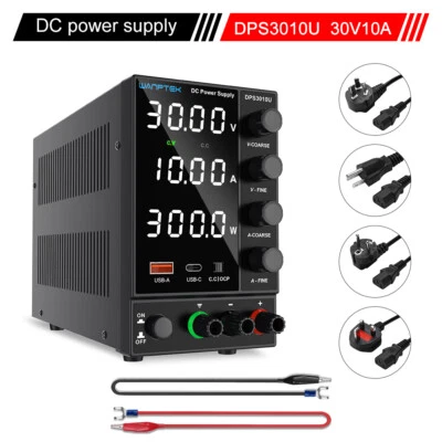 WANPTEK DPS 30V 10A Adjustable DC Bench Power Supply Lab Variable DC Power Output Switch