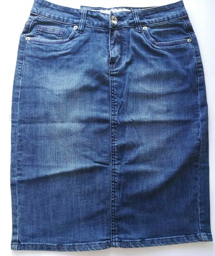 Gonna jeans donna denim blu scuro ANCHE TAGLIE COMODE | eBay