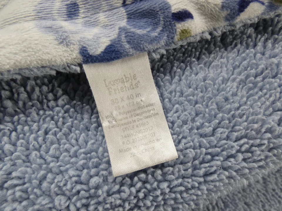 Manta bebé niña Luvable Friends tan suave difusa Minky rosas azules Foto 3 de 4