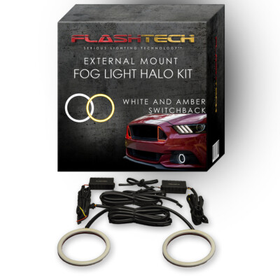 External White Switchback+ LED Fog Light Halo Ring Kit for Dodge Durango 11-13
