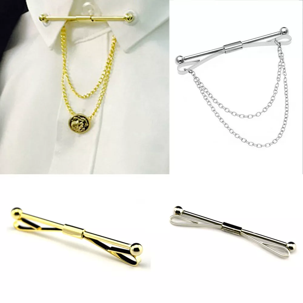 Men Shirt Tie Collar Pin Necktie Tie Clip Brooch Bar Men's Jewelry  Accessories