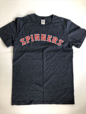 NWOT Gildan  Soft Style Ring Spun Cotton 2017 Spinners  T-Shirt (S) Blue W/Red