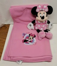 Disney Minnie Mouse Blanket 60" x 50" and Plush Minnie Mouse 14" tall