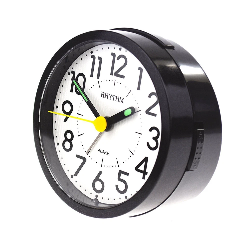 RHYTHM CRE849WR02 Luminoso Analogico Sveglia Argento Plastica - Immagine 2 di 3