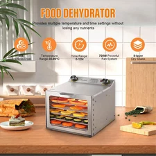 400W  Commercial Food Dehydrator 8 layer Stainless Steel Fruit Meat Jerky Dryer 