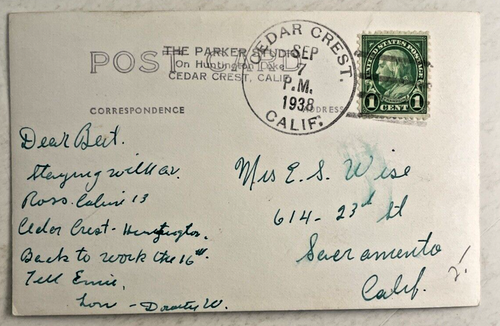 1938 RPPC FLORENCE LAKE TUNNEL DAM FRESNO COUNTY CA CALIFORNIA - Picture 2 of 2
