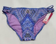 Xhilaration Junior's Tribal Print Strappy Hipster Bikini Bottoms - Light Blue, L