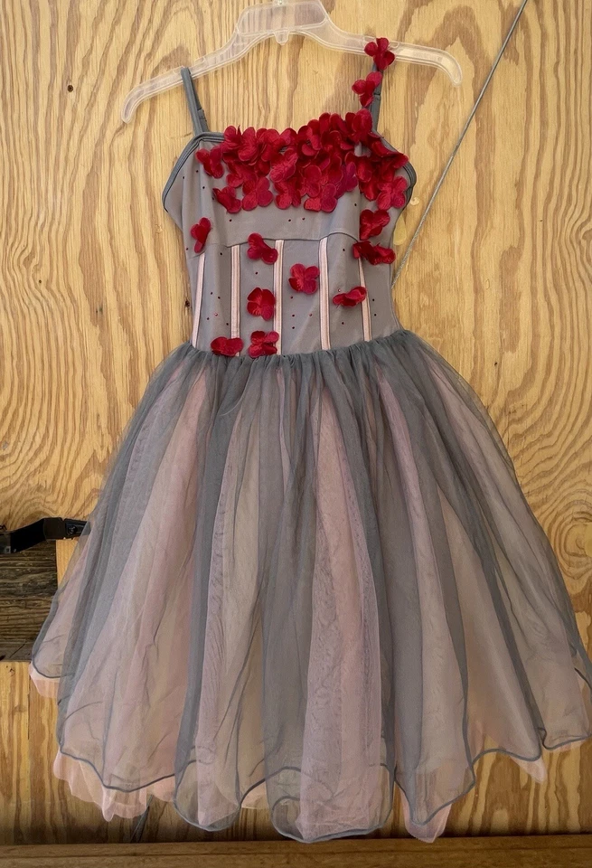 Fantasias Curtain Call rosa e cinza Thule vestido princesa bailarina tamanho ASM 11-12 - Imagem 4 de 4