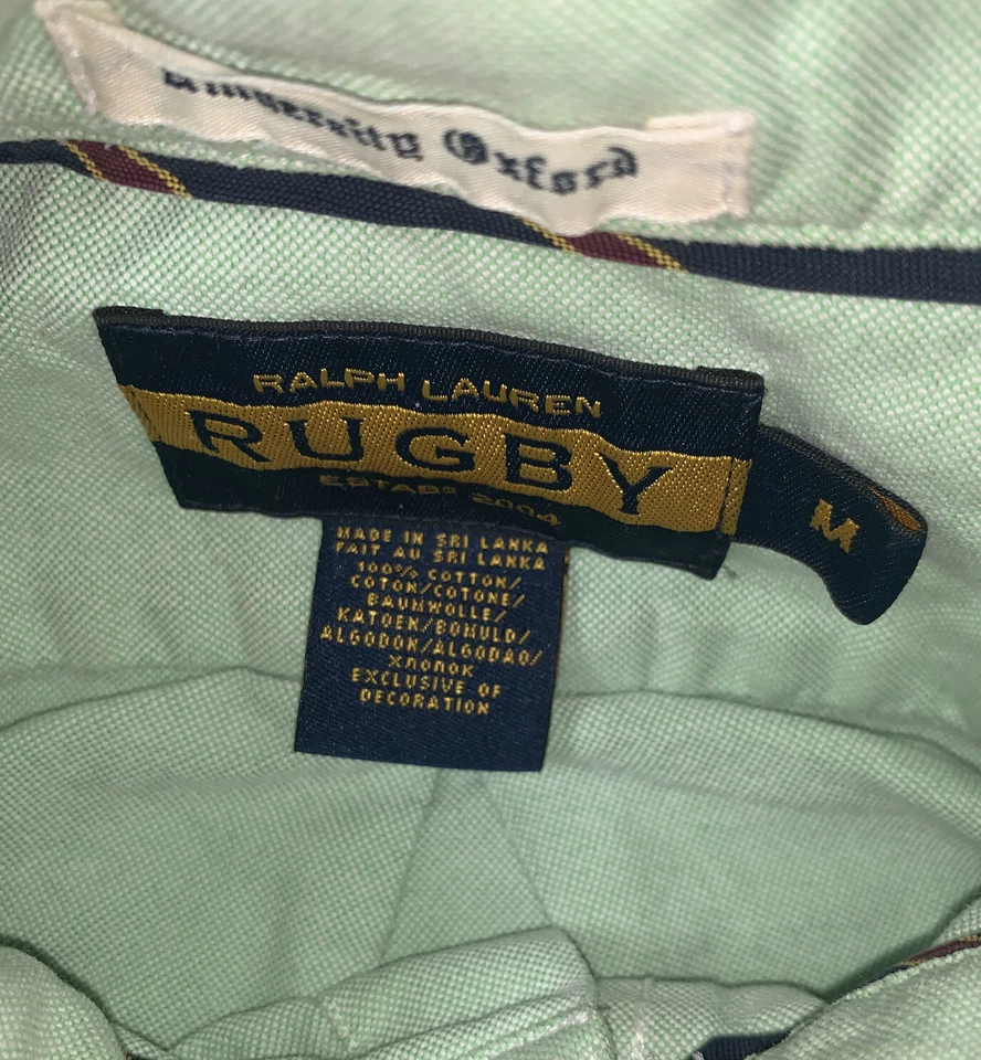 Camisa Oxford Para Hombre De Colección Rugby Ralph Lauren Botón Frontal (Talla M) Foto 3 de 4