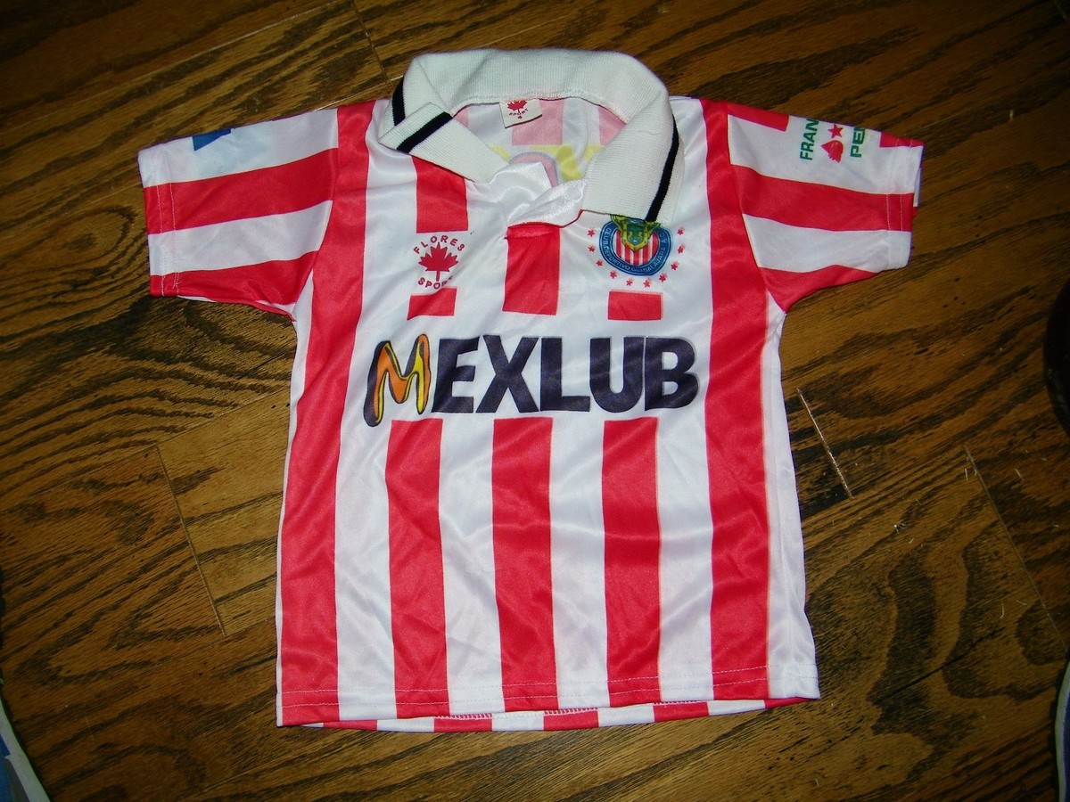 チーバス ユニフォーム 襟付き 半袖 ストライプ M 赤 白 スポーツ Boys Soccer Futbol Jerseys Chivas Jersey Mexlub NWOT Flores Sport