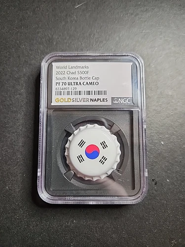 Chad. 2022, 500 Francs, Silver - NGC PF70 - Top Pop 🔥 Bottle Cap, South Korea