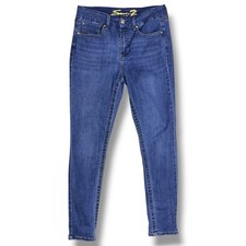 Seven7 Women's Tummyless High Rise Skinny Jeans in Classic Blue Wash Sz 8