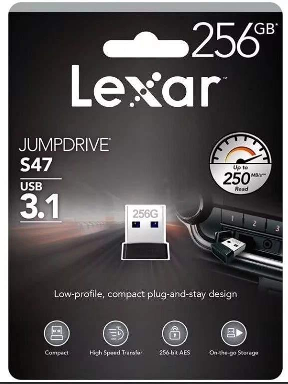 Lexar 256G high-speed USB3.1 computer car mini portable USB flash drive - Image 3 of 4
