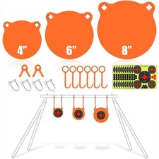 3/8" AR500 Steel Gong Target Set for Shootings & Hanging Kit & 10x  Targets R5R8