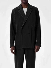 HOMME PLISSE ISSEY MIYAKE Black Pleats Jacket Size1.2.3.4